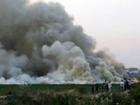 Miscreants set fire to garbage on Varthur lake