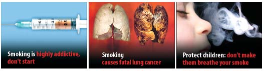 In UK, images to accompany anti smoking warnings