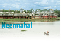 Neermahal: palace on shrinking lake  