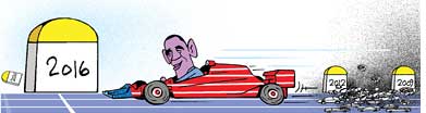 Obama steps on accelerator